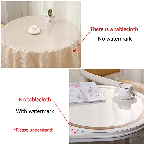 Nappe ronde transparente 2 mm inodore pour table salle à manger - 7