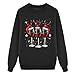 Family Matching Christmas Sweatshirt, Long Sleeve Round Neck Holiday Pullover Tops 2025 Fashion Fall Winter Clothes, Black, 6-7 Years