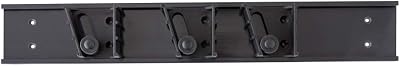 Restaurantware 17.7 Inch Snap-In Design Mop Holder, Black Plastic, 3 Customizable Slots, Screws Included
