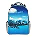 BYETWIK Schulrucksack Schultaschen Mädchen Jungen Teenager Rucksack, Buckelwal Schultasche Schulrucksäcke Backpack für Damen Herren Geeignet