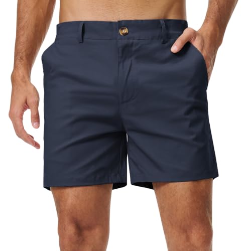 Image of Zetieny Men’s 5” Chino Shorts Casual Stretch Classic Fit with Pockets