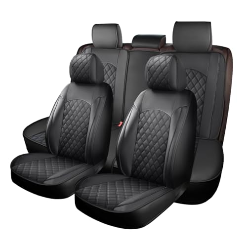 Chifeng Full Set Car Seat Covers for Honda Civic 2003-2024, 5 Seats Waterproof Pu Leather Front Rear Seat Covers, All-Weather Use Car Seat Covers Cushion Covers (black)