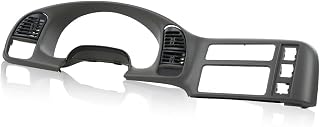 Dash Radio Cluster Trim Bezel Panel Compatible with Chevy Astro GMC Safari 1995 1996 1997 1998 1999 2000 2001 2002 2003 2004 2005 Gray
