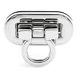 CRAFTMEmore 2 Pack Metal Turn Lock Oval Craft Case Clasp Flip Lock Bag Purse Making Supplies (Small 1-1/4
