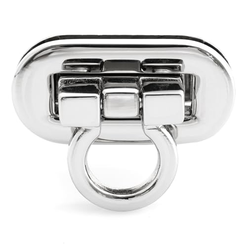 CRAFTMEMORE 2 Pack Metal Turn Lock Oval Craft Case Clasp Flip Lock Bag Purse Making Supplies (Small 1-1/4