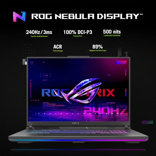 ASUS ROG Strix G18 ROG Nebula Display 2.5K 240Hz 3ms 18 pollici Gaming Laptop AMD Ryzen 9 8940HX 16GB RAM 1TB SSD NVIDIA GeForce RTX 5070 Eclipse Grigio - 9
