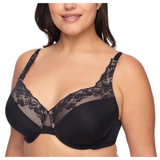 Olga Women's Plus Size Cloud 9 Underwire Contour Bra with Lace, Black, 38C