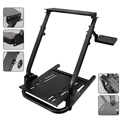 JIE JIN Racing Wheel Stand Steering Wheel Stand Gaming Cockpit Height Adjustable Foldable Gaming Rac