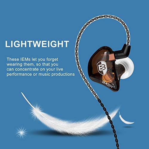 Basn Bsinger Bc100 In Ear Monitor Headphones Universal Fit Noise Isolating Iem Earphones For Musicians Singers Studio Audiophiles (Brown) #TOP3