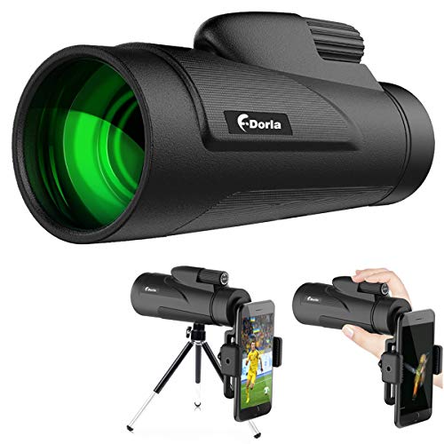 12X50 Monocular Telescope, F.DORLA High Power Prism Low Night Vision Waterproof Fogproof Spotting Scope for Adults with Cell Phone Adapter and Tripod for Bird Watching Hunting Camping (Style1)