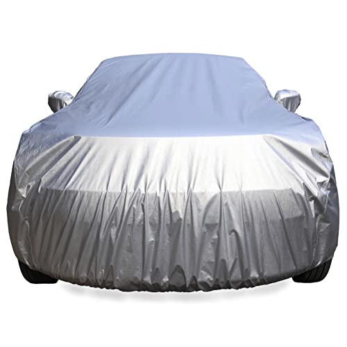 Image of NEODRIFT 'CrystalTech' All Weather Protection Car Cover for Tata Altroz (Long Antenna) - Dust, Waterproof, Durable Cover - Triple Stitched Elastic Grip with Mirror and Antenna Pocket - Silver