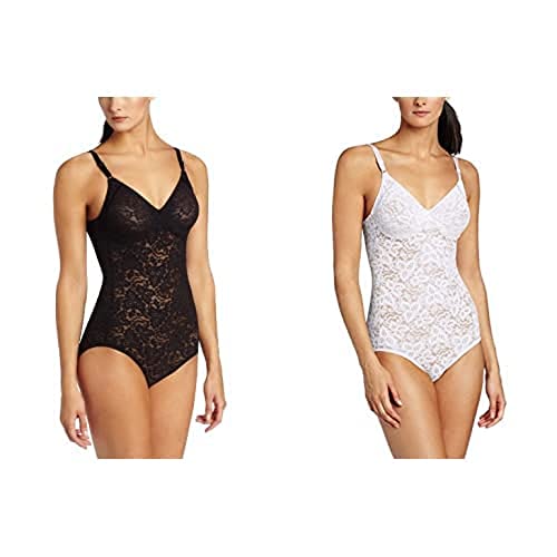 Bali Women's Shapewear Lace 'N Smooth Body Briefer - 38Dd - Black/White #TOP23