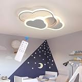 YLFXL Plafoniera Cameretta Bambini, 62cm 48W Plafoniera Led Soffitto Dimmerabile Lampadario Cameretta Creative Nuvola Lampade a Soffitto Cameretta Bambina per Camera da Letto, Camera dei Bambini