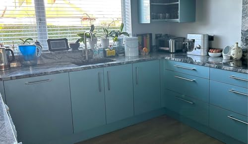 Image of HOME13 Self Adhesive Glossy Wallpaper Vinyl Stickers for Drawer and Shelf Waterproof Wallpaper for Table Top Kitchen (Light Sky Blue Gloss, 2 Feet BY 7 Feet)