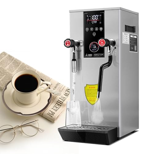 12-L-Milchaufschäumer Für Den Gewerblichen Gebrauch, Vielseitig Einsetzbare Espresso-Milchschaummaschine Mit Lcd-Display Und Abtropfschale, Elektrische Milchaufschäummaschine Für Cafés,Cafés,Silver
