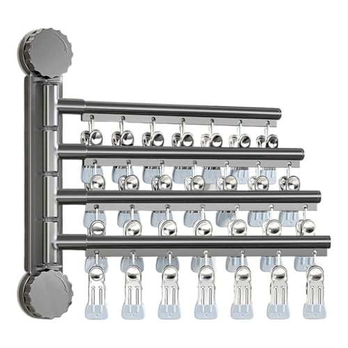 Porte-serviettes mural à bras rotatifs gris support ventouse douche