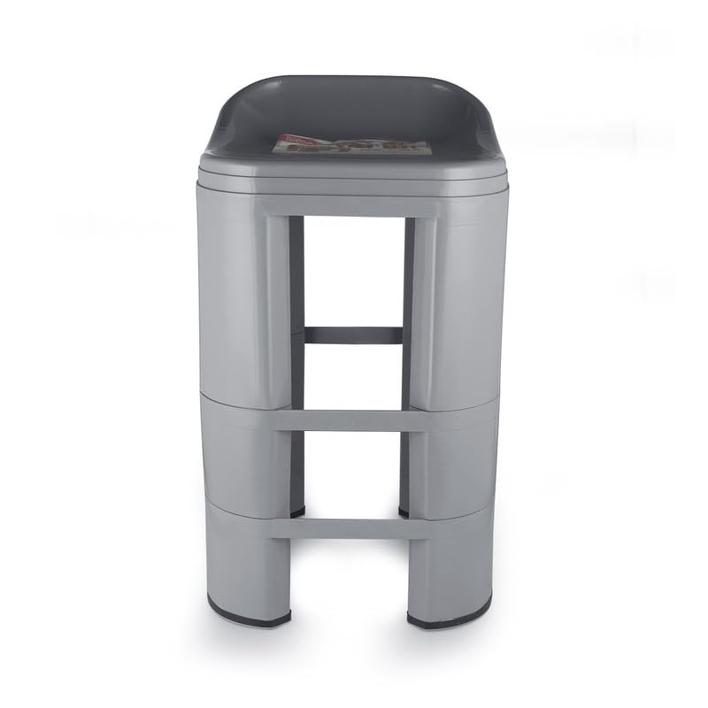 Image of Nayasa Rocky Strong Stool | Seating Stool for Bathroom | Office Stool | Outdoor | Home | Double XL | Grey