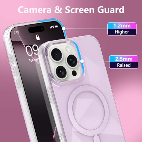 Image of Magnetic Case for iPhone 16 Pro Max [Compatible with Magsafe] [Anti-Yellowing] [1 Screen Protector] Shockproof Slim Iridescent Sparkly Case for iPhone 16 Pro Max 6.9 inch 2024, Pink