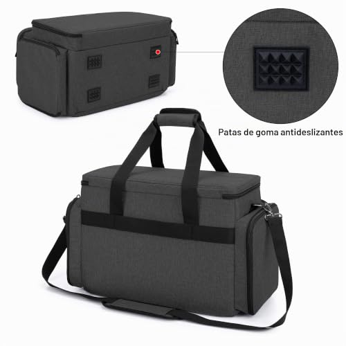 Miniatura 3 de Curmio Bolsa Para Máquina Coser, Bolsa De Viaje Para Máquina Coser, Maleta De Máquina Coser Con 2 Bolsillos Extraíbles Transparentes, Adecuado De La Mayoría De Máquina De Coser Universales, Negro.