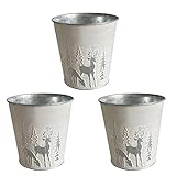 Hydrone Design Christmas Galvanized Bucket, Metal...