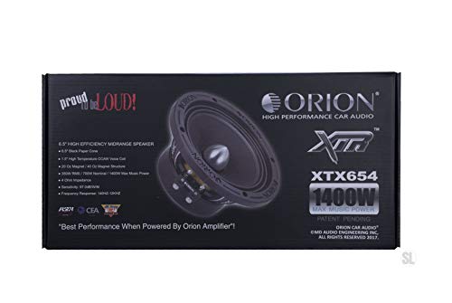 Orion Xtx654 6.5” 4 Ohm Series Xtr Midrange Ferrite Magnet 350 Watts Rms 1400 Max Music Power Set Of 2 Speakers #TOP4
