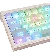 Tsungup PBT Keycaps,White & Black Topographic 128 Keys Shine Through Side Printed Keycaps 75 Percent,Dye-Sub Custom Cool Keycap Set Cherry Profile Key Caps For Gateron MX Switches Mechanical Keyboard - View #4