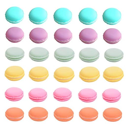 HAN SHENG 30 Pcs Cute Macaron Mini Storage Case Jewelry Box Case Container Earring Travel Organizer (Multicolor)