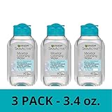 Garnier SkinActive Micellar Cleansing Water, All-in-1 Waterproof Makeup Remover and Facial Cleanser, 3.4 fl oz, 3 Pack