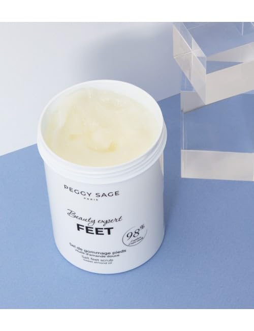 Peggy Sage Beauty Expert, Scrub Piedi al Sale con Olio di Mandorle Dolci, 400g, 98% Ingredienti Naturali
