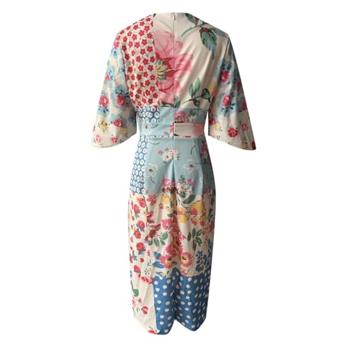 Robe décontractée imprimé floral à manches longues et coupe ample - 5