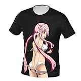 Anime Future Diary Shirt Novelty Short Sleeve Cosplay for Unisex Adult Short Sleeve Large Black
