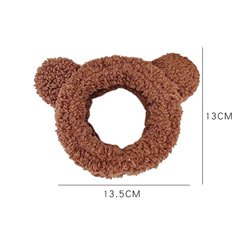 Plush Headband, Cute Hair Accessories, Elastic Hair Turban, Bear Ears Headband, Wash Face Hairband, Cartoon Makeup Headwear(Coffee) #TOP16
