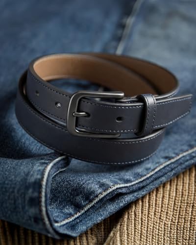 Image of CHAOREN Mens Belts Leather 35mm for Jeans - Tough at Work, Sharp Daily | Solid Buckle, Casual Occasion, Everyday Dress, Classic Style, Handmade, Gift Box