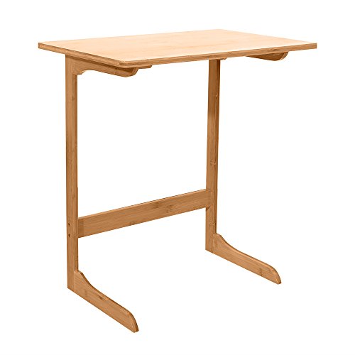 60X40X65Cm L-Shaped Bamboo Smart Foldable Desk For Home Use Tv Tray, Portable Folding Snack Table, Adjustable Sofa Side Table For Breakfast, Bed Table, Foldable Desk For Home Use(Tv Tray) #TOP3