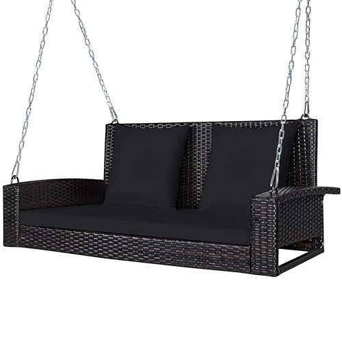 Image of Outdoor Jhula Without Stand for Balcony, Garden | Weather Resistant Rattan & Wicker Hammock Jhula for Adults Double Seater