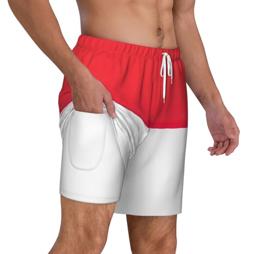 Short de bain pour homme imprimé drapeau indonésien de plage - 6