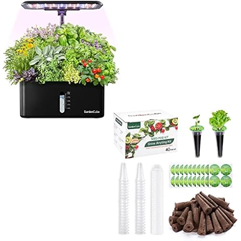 Hydroponics Growing System Indoor Garden: 8 Pods Herb Garden Kit Indoor & 160 PCS Seed Pods Kit Cover