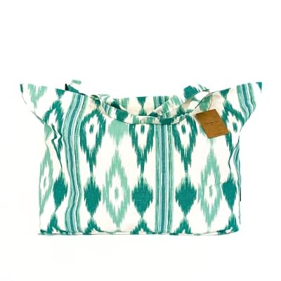 TRESMESTRES Borsa Mare Donna XXL Estiva - Stile Mediterraneo, Capiente e Leggera - Borsa Spiaggia Grande per Famiglia Perfetta per Piscina - Turchese, 65 x 40 cm