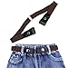 Buyless Fashion Kids Boys Girls No Buckle Adjustable Elastic Dress Stretch Belt Up to 30 Inches 2 Pack - 5098-2-BRW/NVY