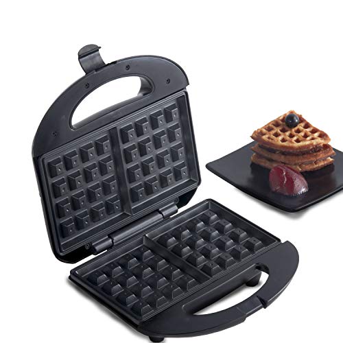 Lifelong LLWM105 Belgian Waffle Maker for Home| Makes 2 Square Shape Waffles| Non-stick Plates| Easy to Use with Indicator Lights (1 Year Warranty, Black)