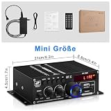 AK - 380 40W + 40W Max HiFi Wzmacniacz 400W Bluetooth 5.0 Mini Odbiornik Stereo Audio Amp 2.0 Kanał, z zasilaniem 5a 12v dla rodzinnych barów