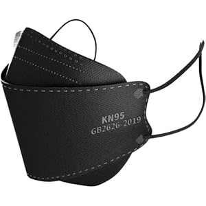 Edith qi KN95 Face Masks 50 PCS, Individually Wrapped, 5 Ply Black Disposable KN95 Masks for Adults Filter Efficiency 95%, Protection against PM 2.5 Smoke Particles