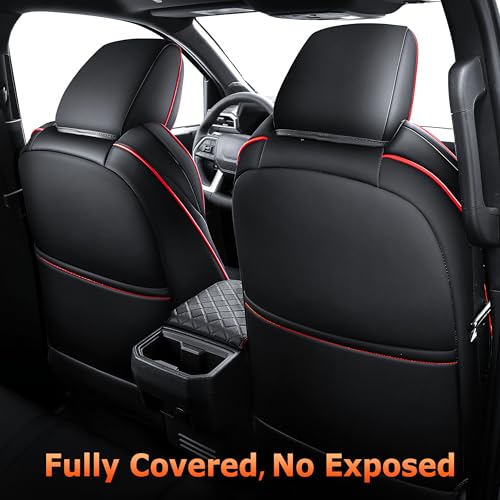 Image of Leather Seat Covers Custom Fit for Tacoma Gen 4th (2024-2026) Double Cab | Custom Fit for SR, SR5, TRD PreRunner, TRD Sport, TRD Off-Road, Limited, Trailhunter - Fully Covered - Fit Like a Glove