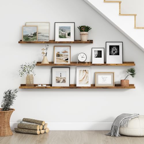 FLYJOE Floating Picture Ledge Shelves for Wall Set of 4, 48 Inch Wall Shelves with Lip Long Large Nursery Book Shelf for Toys Storage Kids Bookshelf Wall Mounted Living Room Bedroom Decor Frames by FLYJOE - Image 6