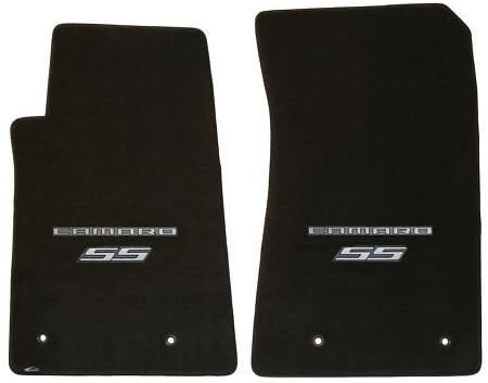 Lloyd Mats - Classic Loop Ebony Front Floor Mats For Chevrolet Camaro 2010-15 with Silver Camaro SS Script Logo