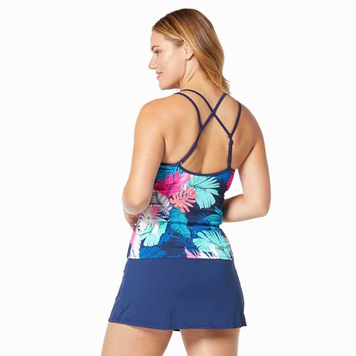 BEACH HOUSE Sport Propel Ribbed Tankini Top — Strappy Back Fitted Athletic Swimwear