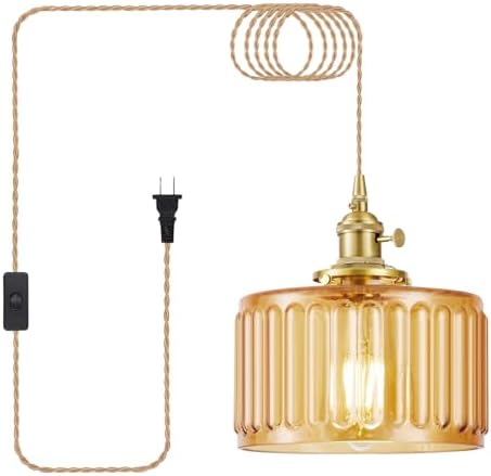 Handmade glass plug-in pendant lights