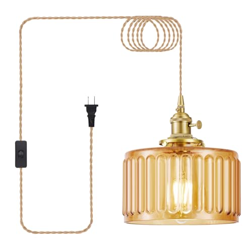 Beser·Win Plug in Pendant Light, Hanging Lights with Plug in Cord