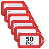 Mifflin-USA - Luggage Tags for Suitcases - Red, 50 PK - TSA Approved Travel Tags for Luggage - Bulk Baggage Identifier - Suitcase Labels for Airline Travel, Backpack & Cruise Accessories