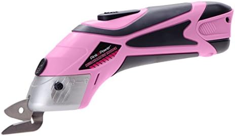 Pink Power Electric Fabric Scissors Box Cutter for Crafts, Sewing, Cardboard, Scrapbooking - Cordless Shears Cutting Tool (Renewed)